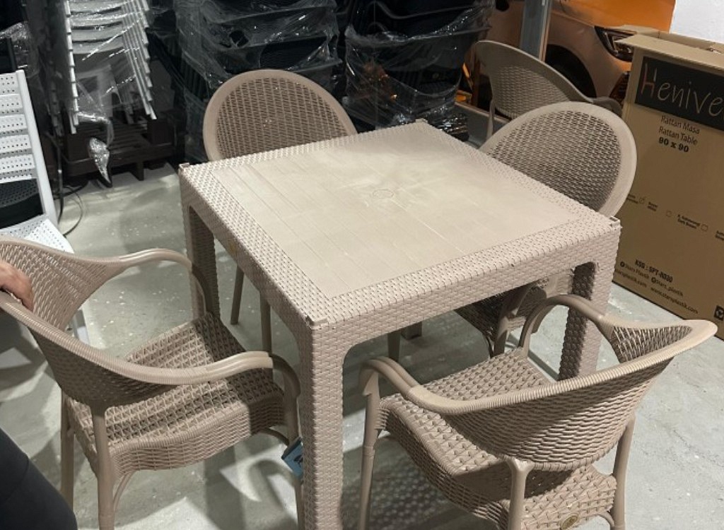 Bambu Rattan Takım 90*90 Cappucino
