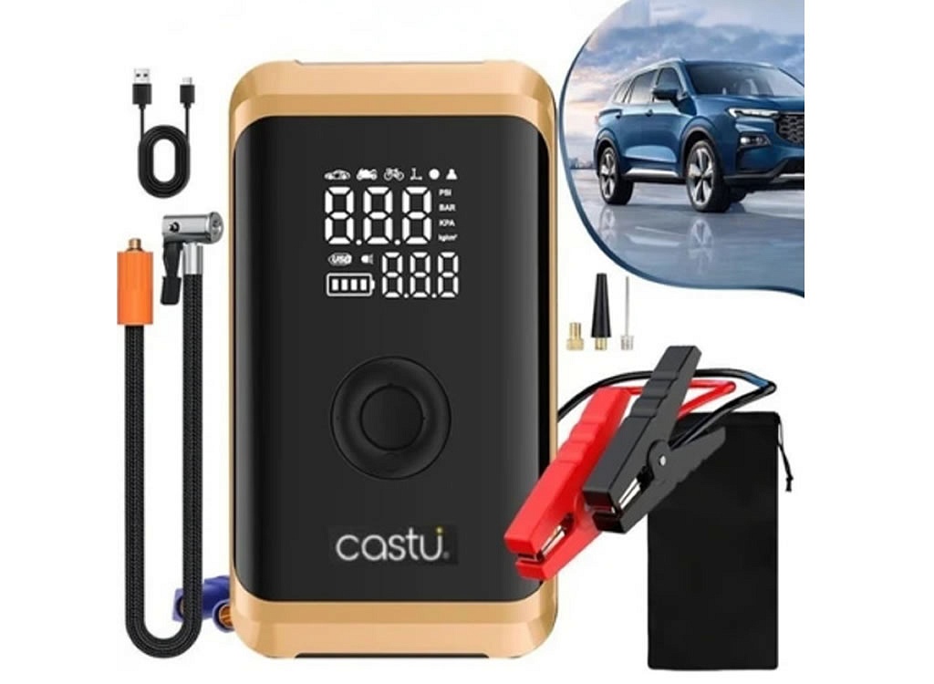 Castu CS71 Plus Akü Takviye Cihazı | 4'ü 1 Arada Powerbank, Hava Kompresörü