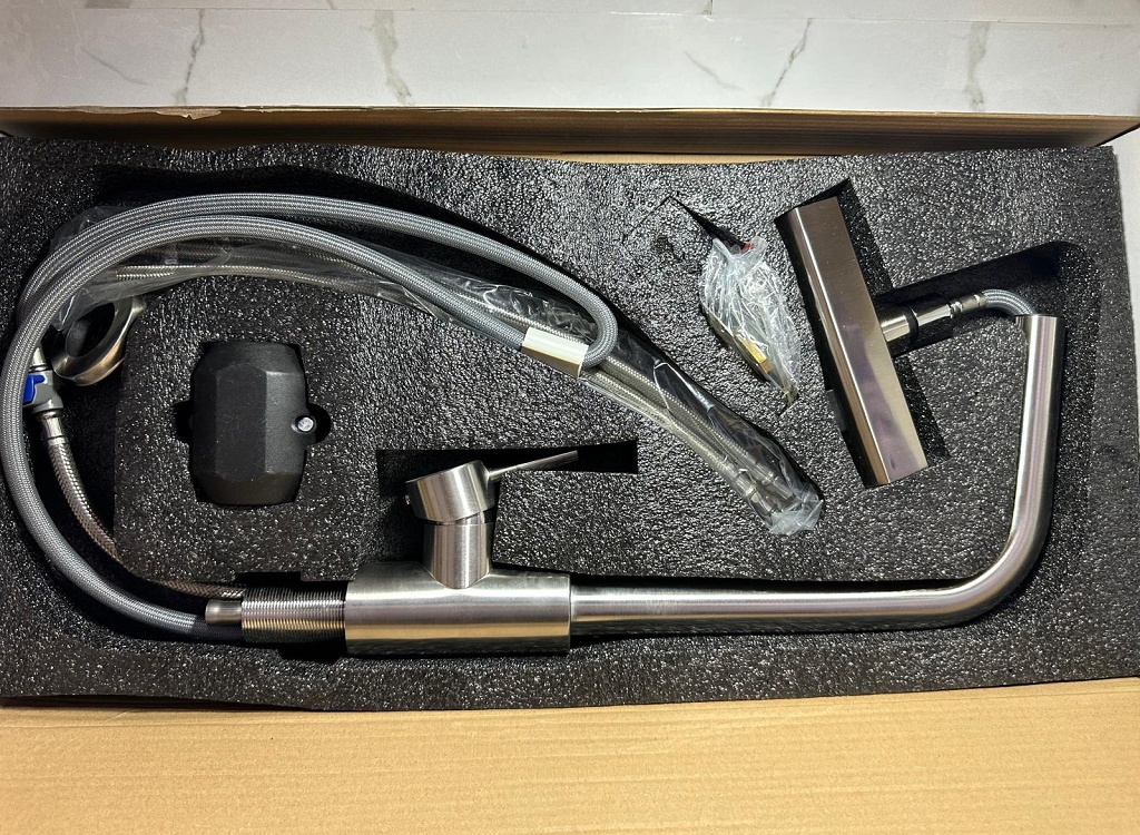 Pull-Out / Spiralli Çek-Çıkar Fonksiyonlu Mutfak Bataryası (Inox / Fırçalı Çelik)